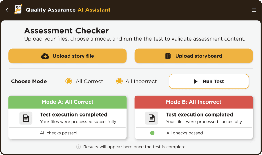 Quality Assurance AI Assistant Assessment Checker